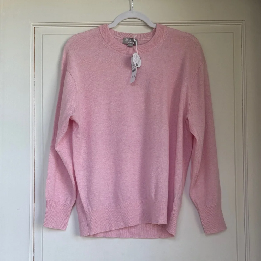 NEW With Tag J. Crew Soft Pink Cashmere Crewneck Sweater